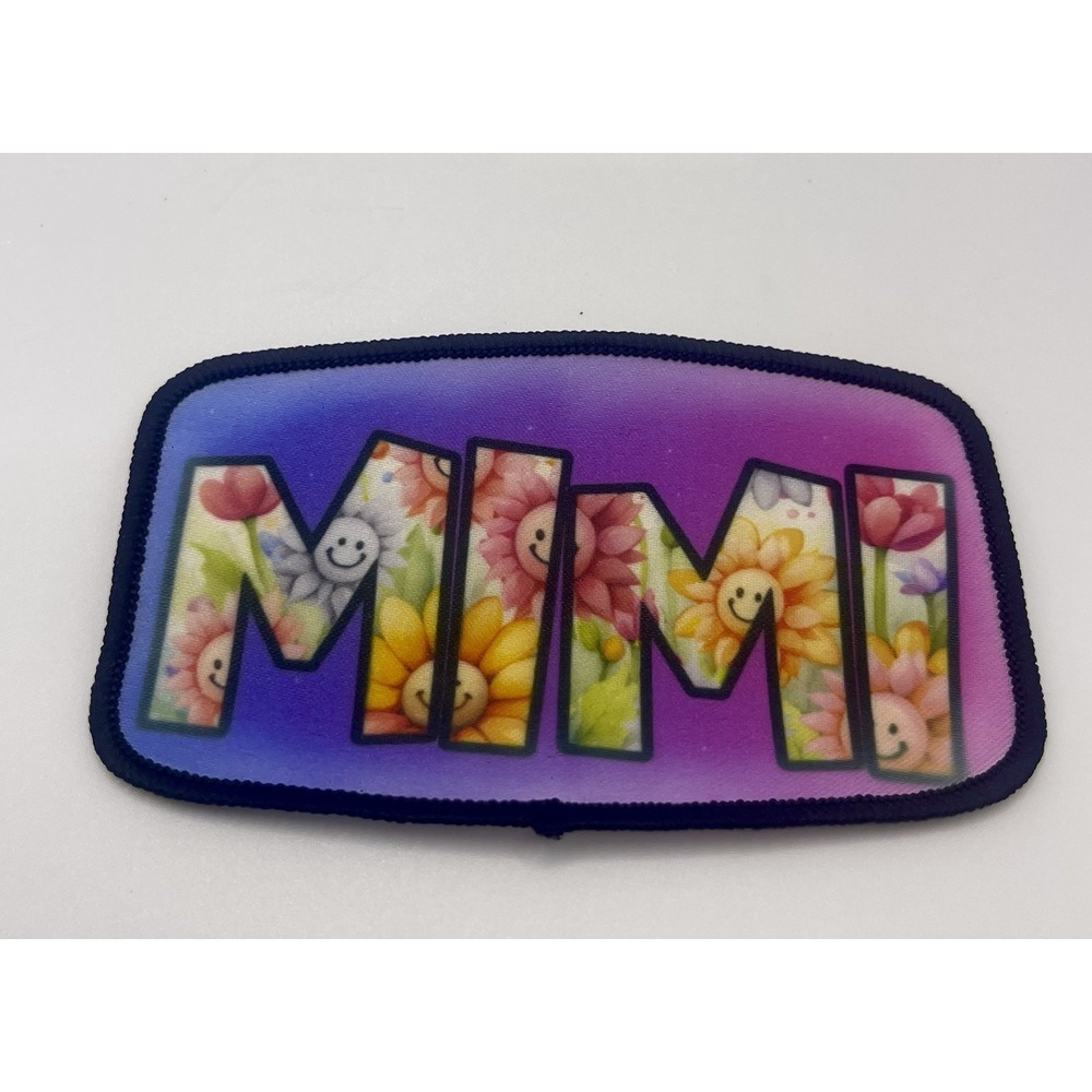 Mimi With Daisy's Iron On Trucker Cap Patch Or Jacket Patch
